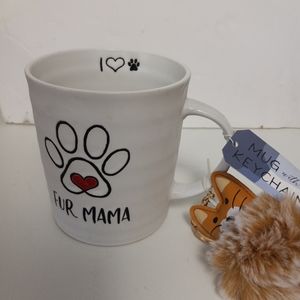 I Love My Pet Fur Mama Coffee Mug with keychain